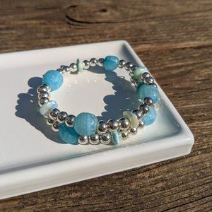 Blue Stone Silver Bracelet